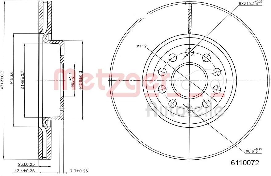 Metzger 6110072 - Тормозной диск unicars.by