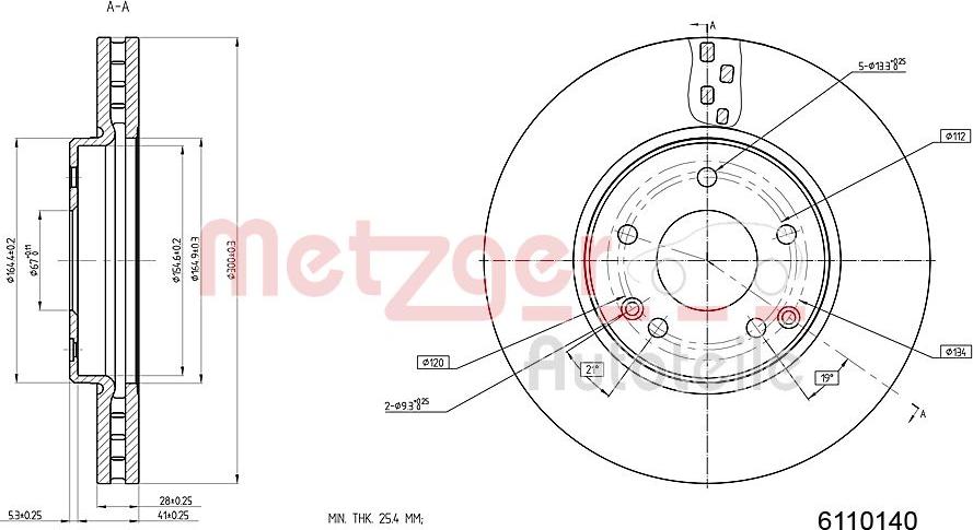 Metzger 6110140 - Тормозной диск unicars.by