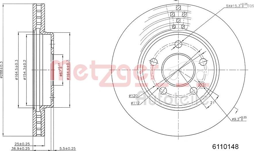 Metzger 6110148 - Тормозной диск unicars.by