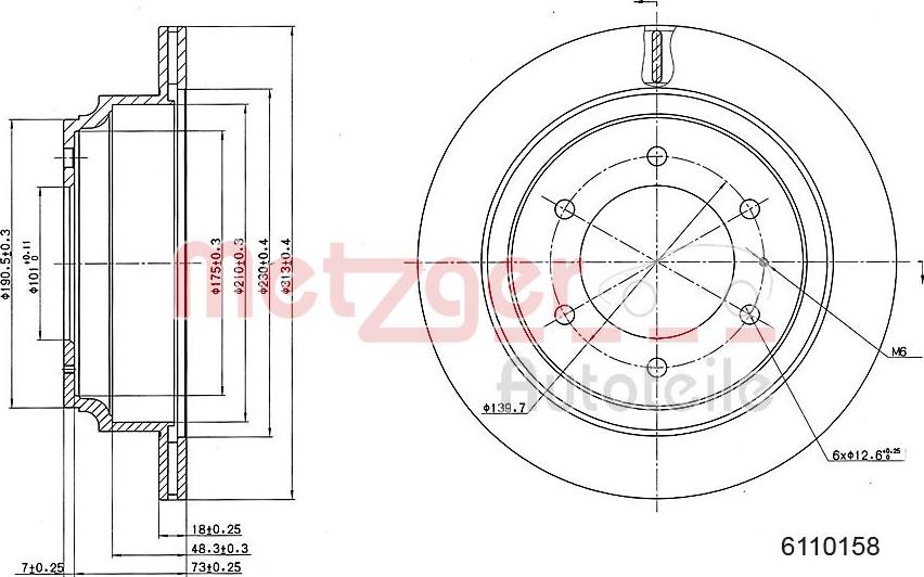 Metzger 6110158 - Тормозной диск unicars.by