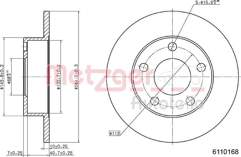 Metzger 6110168 - Тормозной диск unicars.by