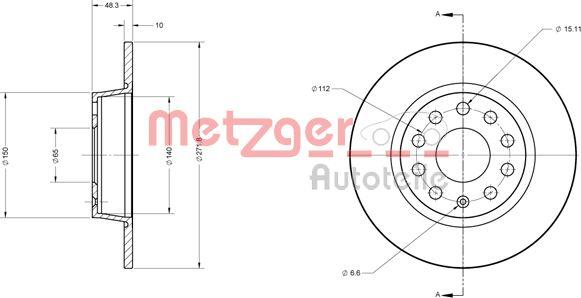 Metzger 6110108 - Тормозной диск unicars.by