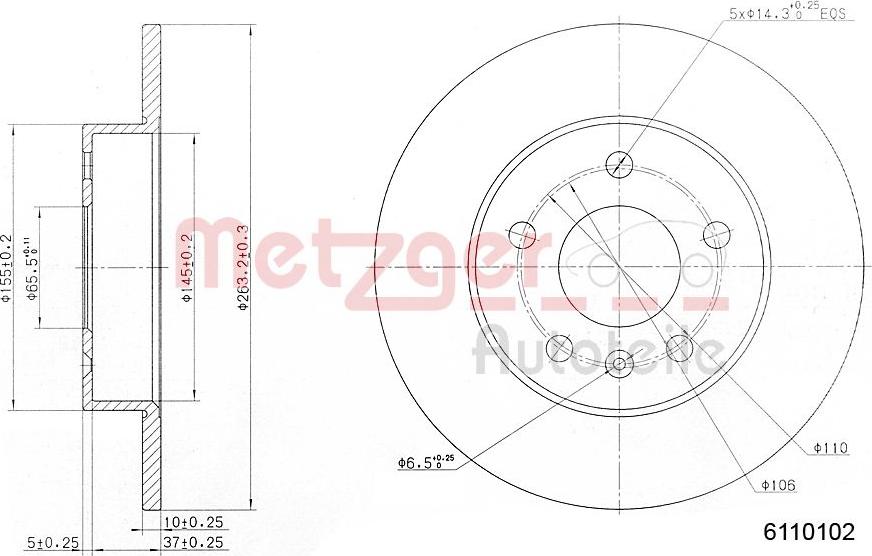 Metzger 6110102 - Тормозной диск unicars.by