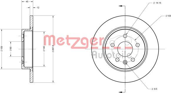 Metzger 6110130 - Тормозной диск unicars.by