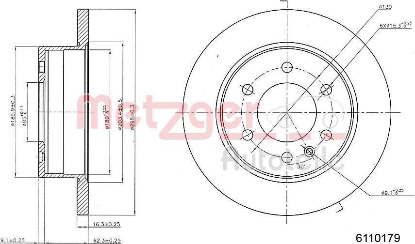 Metzger 6110179 - Тормозной диск unicars.by