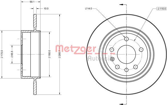 Metzger 6110865 - Тормозной диск unicars.by