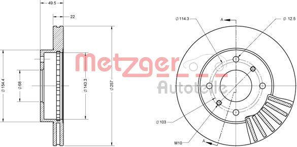 Metzger 6110312 - Тормозной диск unicars.by