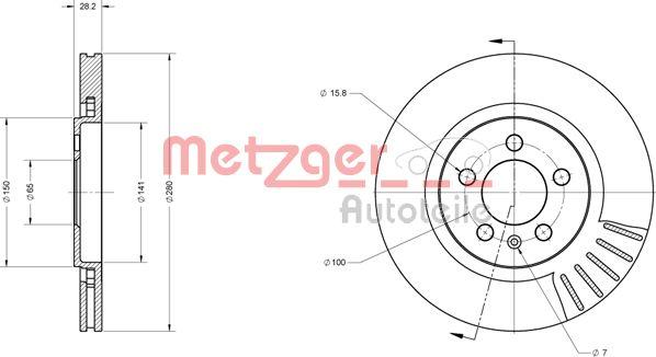 Metzger 6110385 - Тормозной диск unicars.by