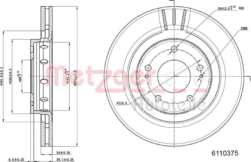 Metzger 6110375 - Тормозной диск unicars.by