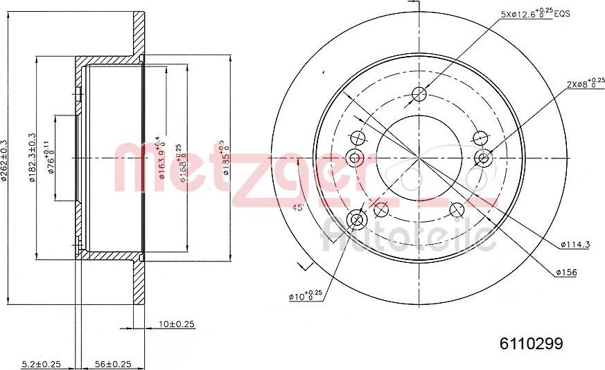 Metzger 6110299 - Тормозной диск unicars.by