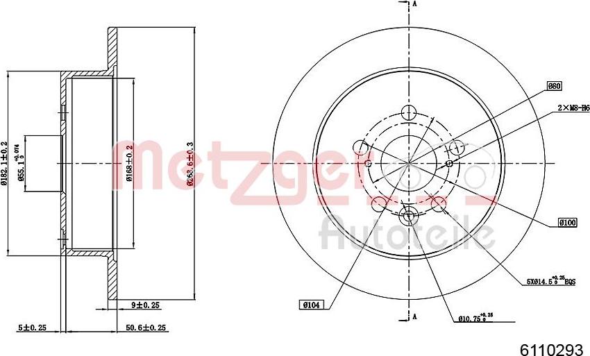 Metzger 6110293 - Тормозной диск unicars.by