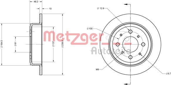 Metzger 6110244 - Тормозной диск unicars.by