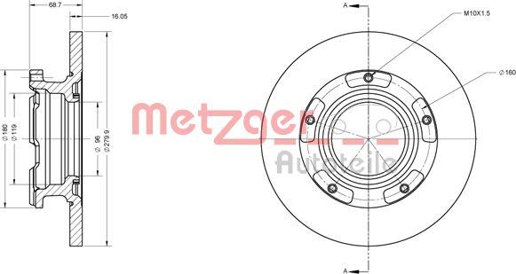 Metzger 6110205 - Тормозной диск unicars.by