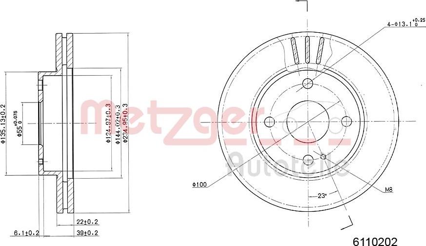 Metzger 6110202 - Тормозной диск unicars.by