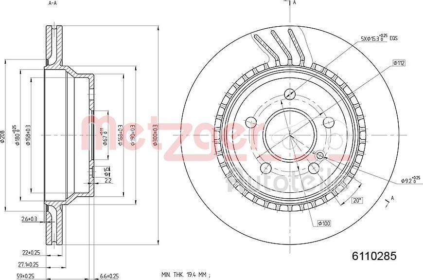 Metzger 6110285 - Тормозной диск unicars.by