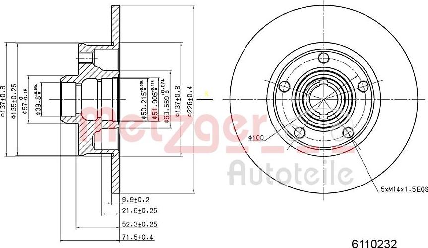 Metzger 6110232 - Тормозной диск unicars.by