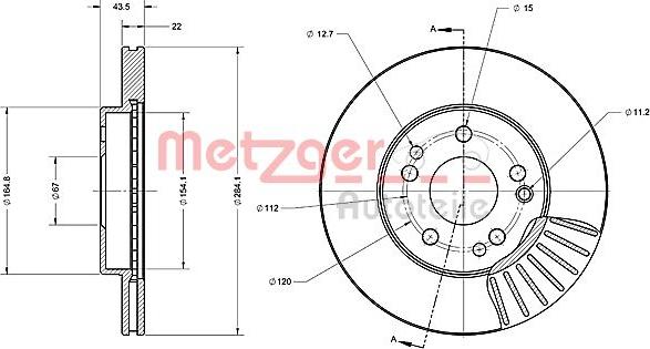 Metzger 6110223 - Тормозной диск unicars.by