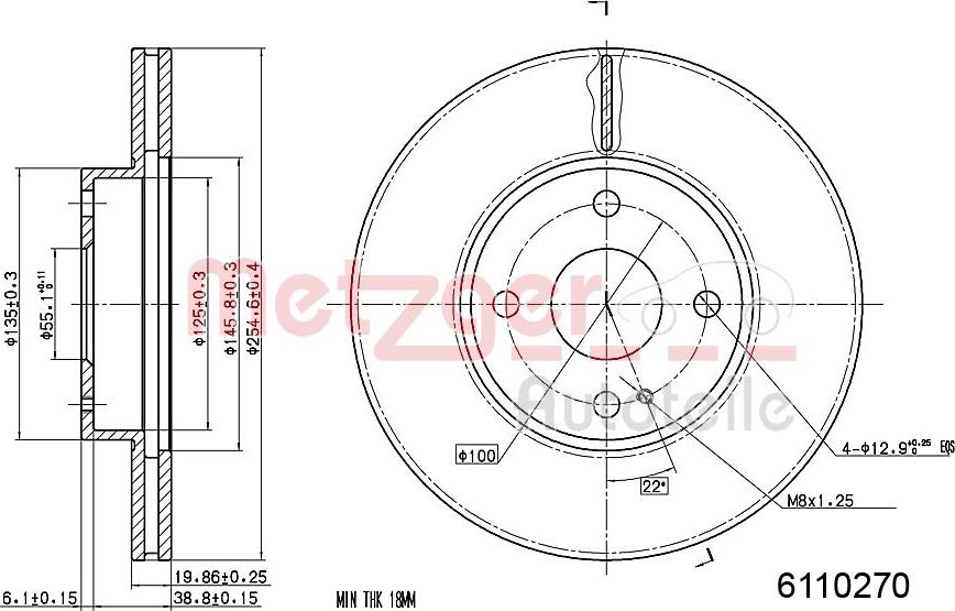 Metzger 6110270 - Тормозной диск unicars.by