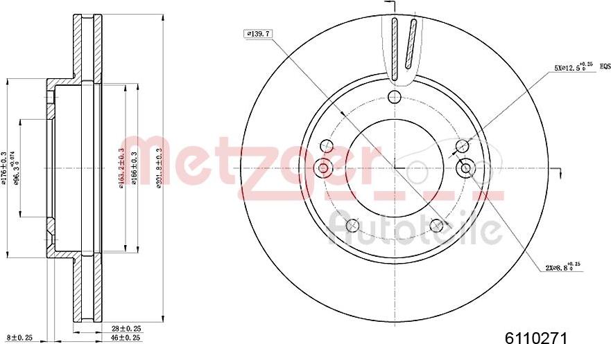 Metzger 6110271 - Тормозной диск unicars.by