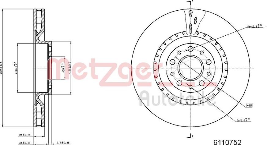 Metzger 6110752 - Тормозной диск unicars.by