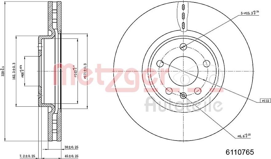 Metzger 6110765 - Тормозной диск unicars.by