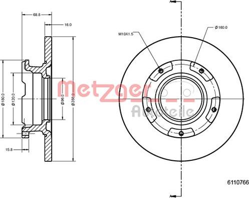 Metzger 6110766 - Тормозной диск unicars.by