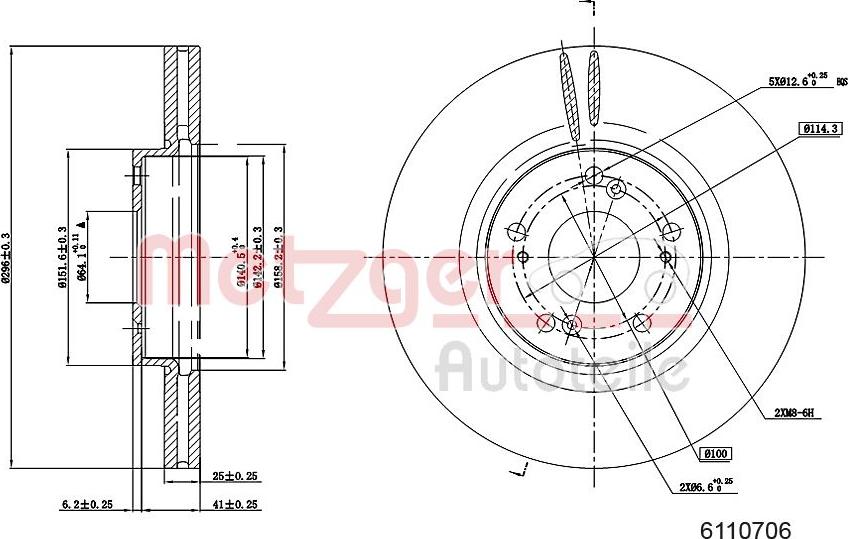 Metzger 6110706 - Тормозной диск unicars.by