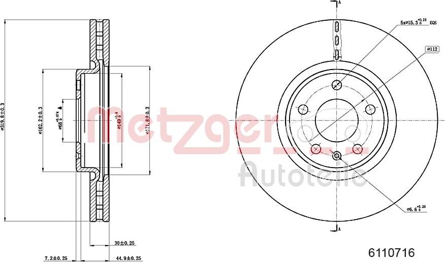 Metzger 6110716 - Тормозной диск unicars.by