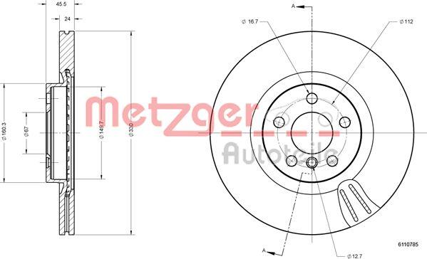 Metzger 6110785 - Тормозной диск unicars.by