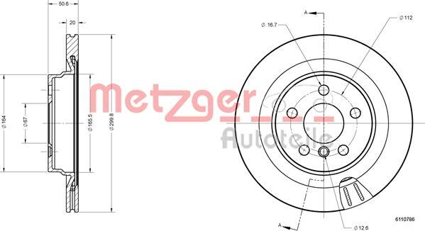 Metzger 6110786 - Тормозной диск unicars.by