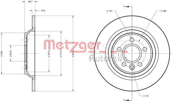 Metzger 6110728 - Тормозной диск unicars.by