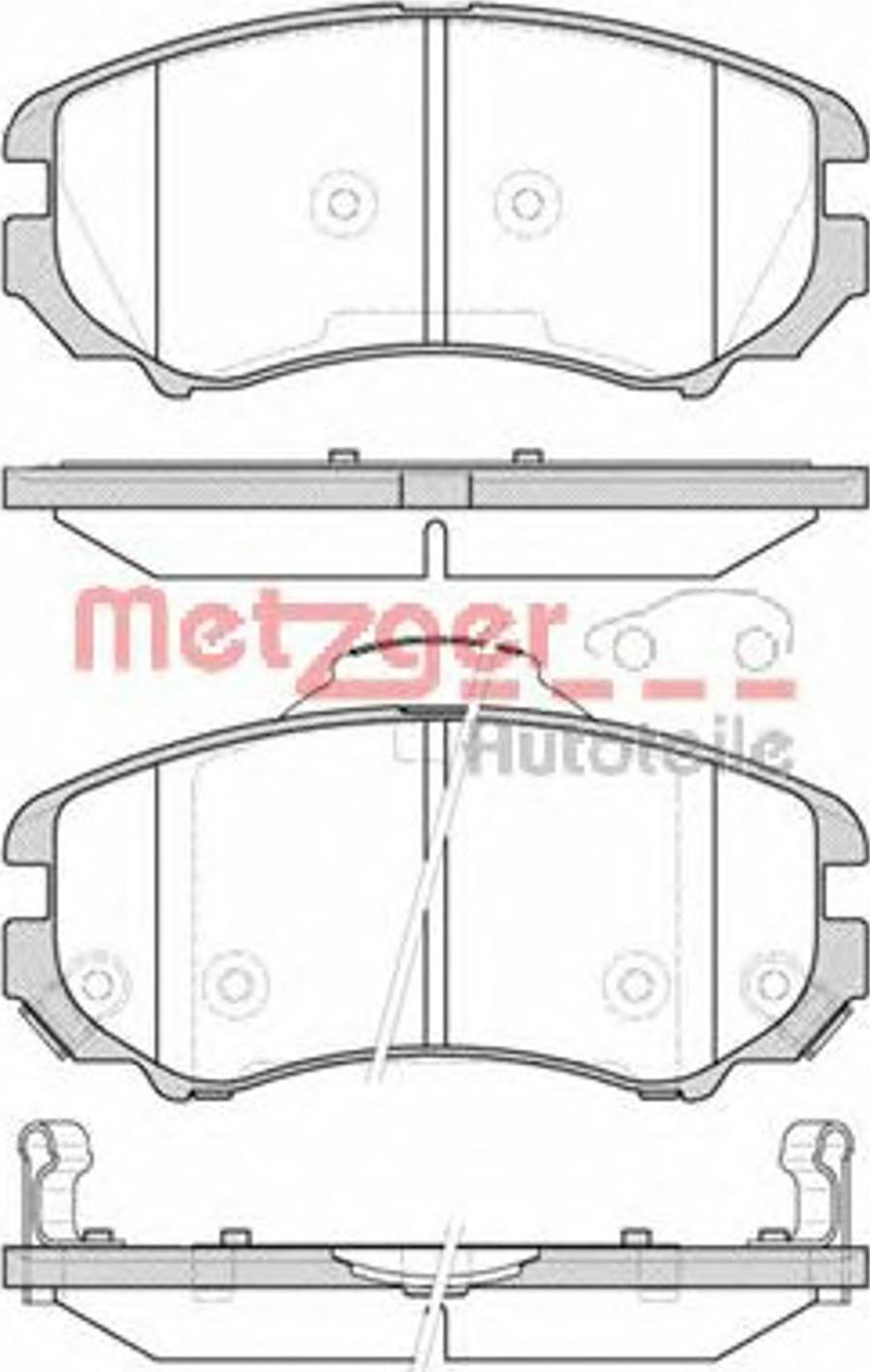 Metzger 095302 - Тормозные колодки, дисковые, комплект unicars.by