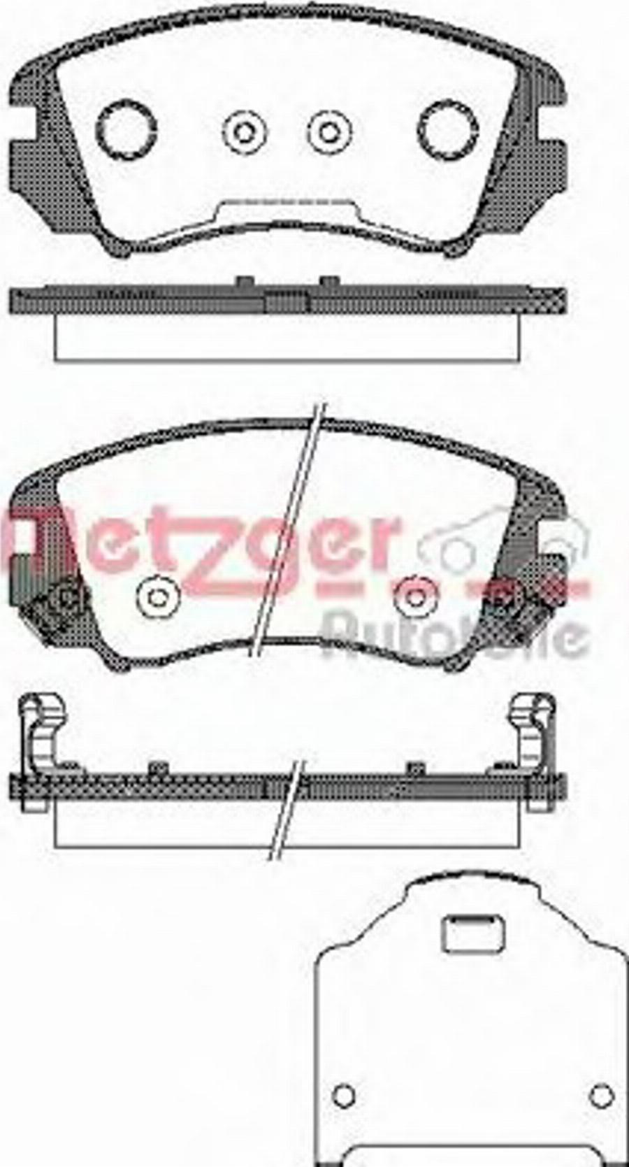 Metzger 095322 - Тормозные колодки, дисковые, комплект unicars.by