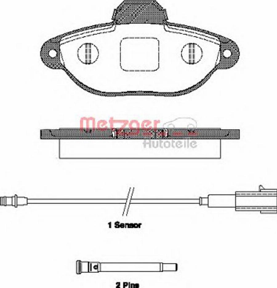 Metzger 0414.21 - Тормозные колодки, дисковые, комплект unicars.by