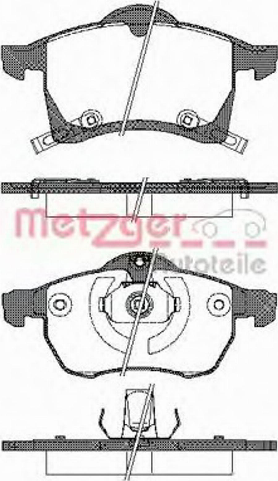 Metzger 068302 - Тормозные колодки, дисковые, комплект unicars.by