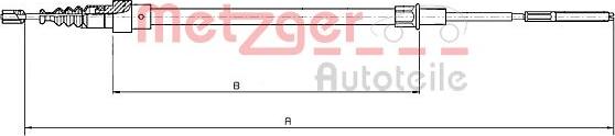 Metzger 19.105E - Тросик, cтояночный тормоз unicars.by