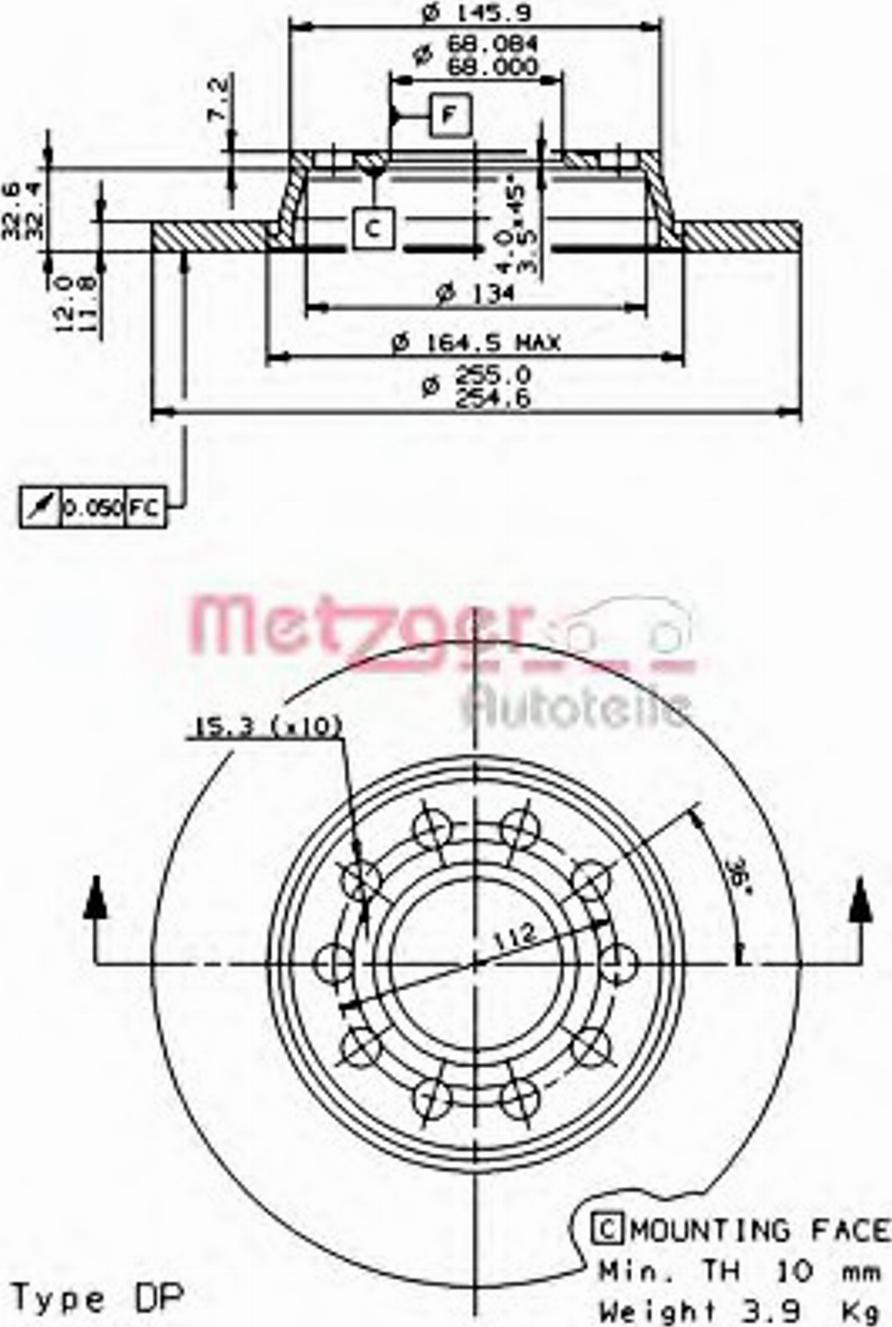 Metzger 14929 - Тормозной диск unicars.by