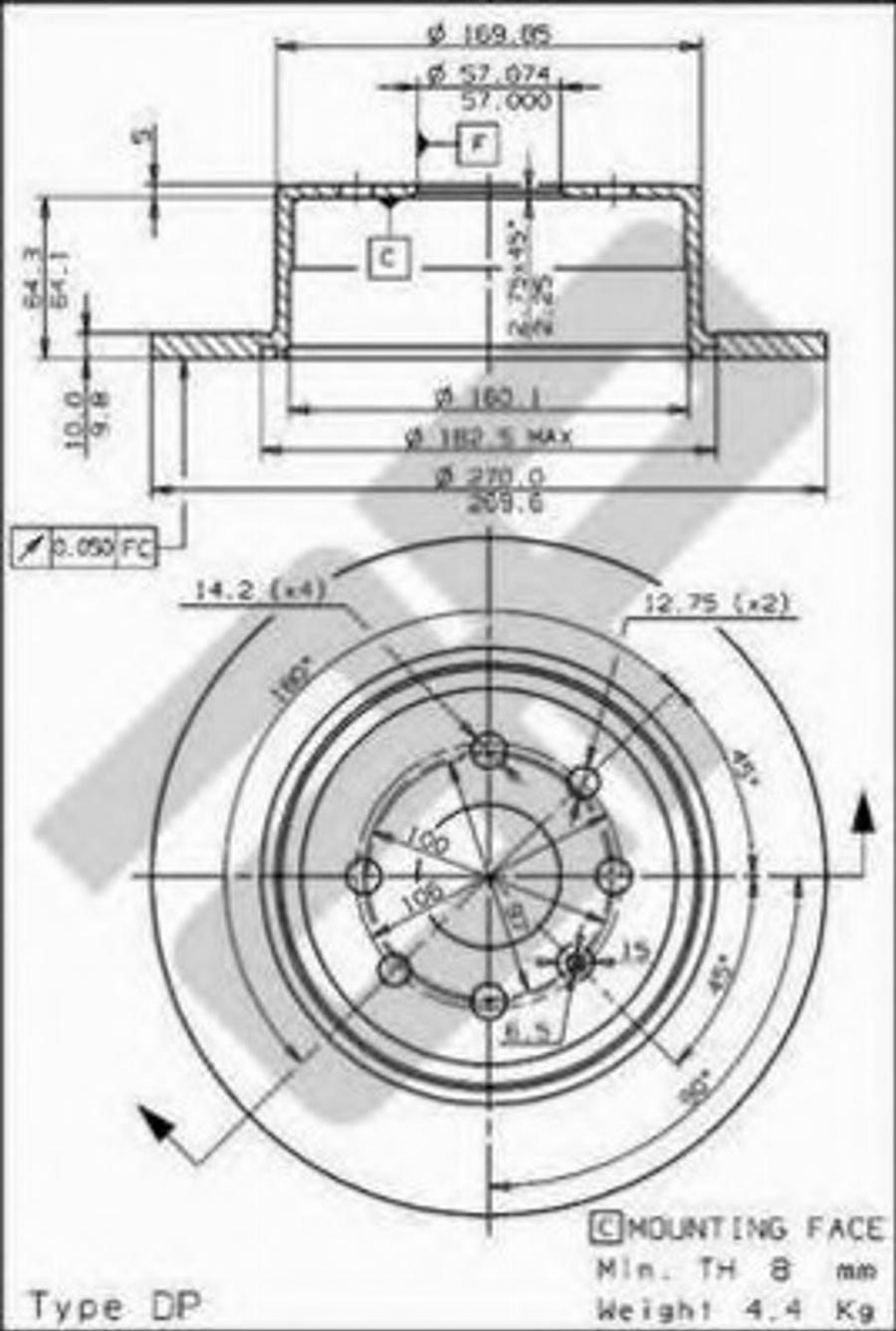 Metzger 14657 - Тормозной диск unicars.by