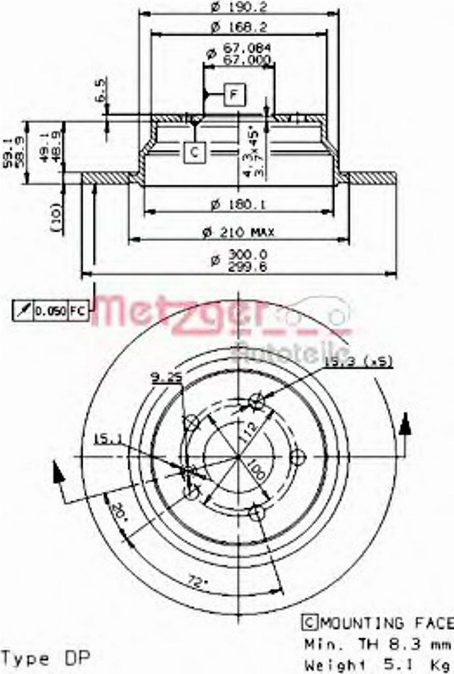 Metzger 14856 - Тормозной диск unicars.by