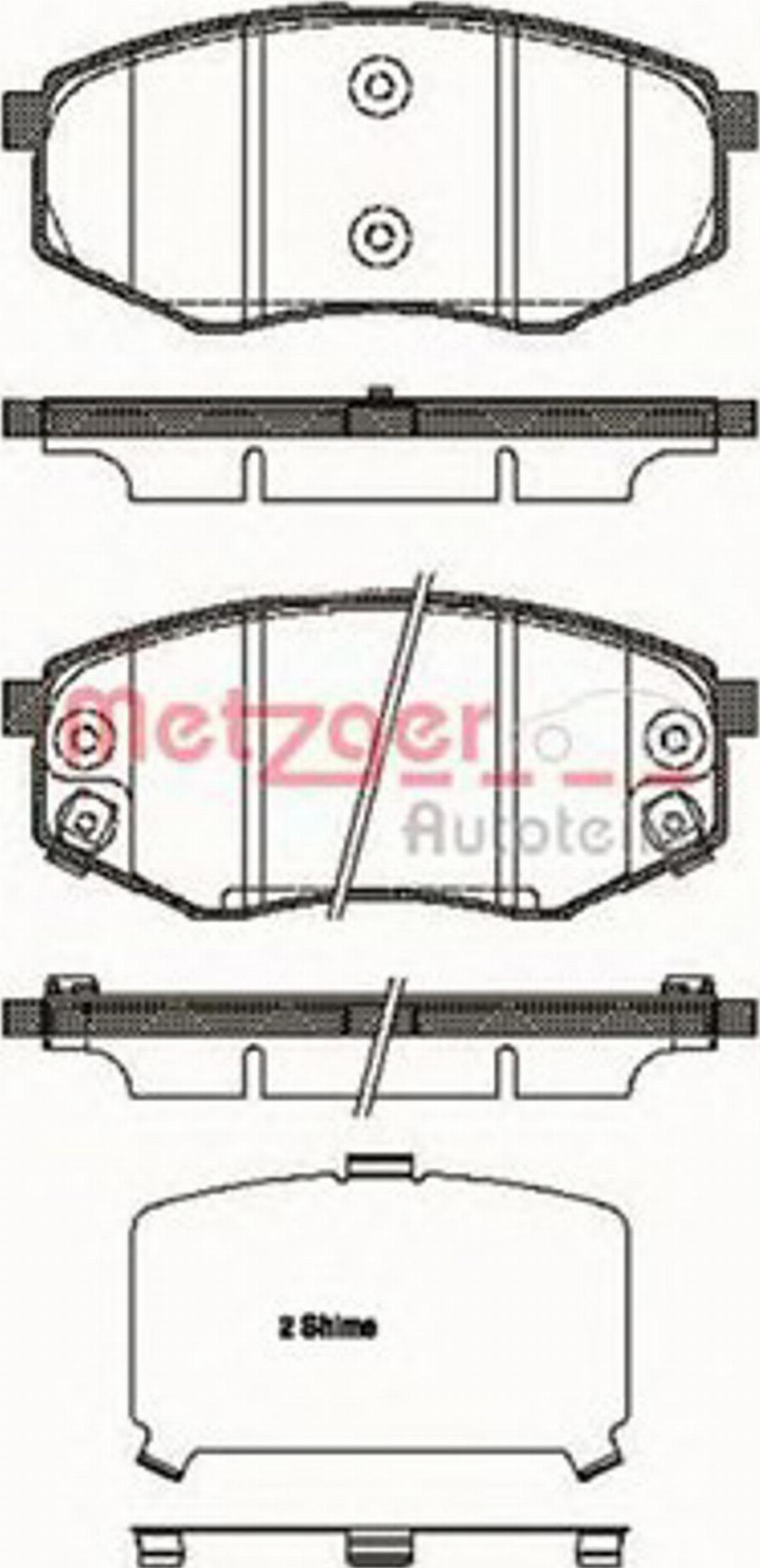 Metzger 1426.02 - Тормозные колодки, дисковые, комплект unicars.by