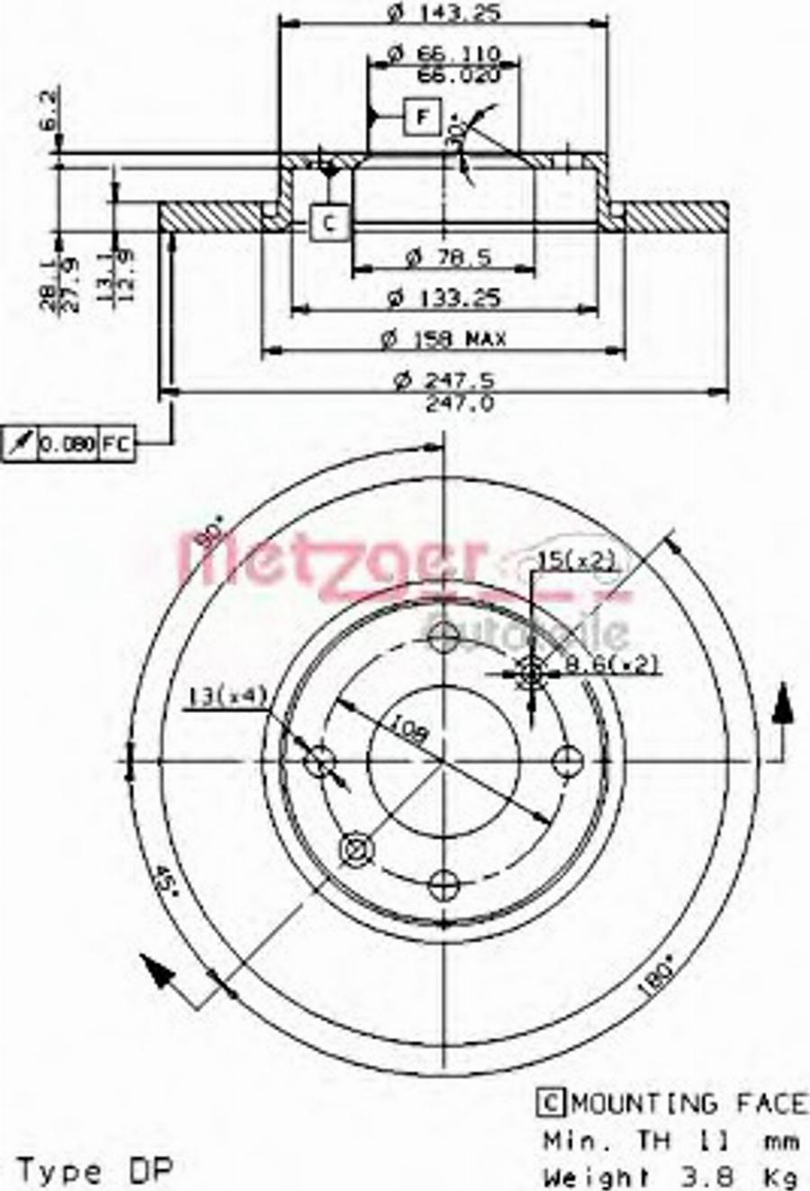 Metzger 14721E - Тормозной диск unicars.by