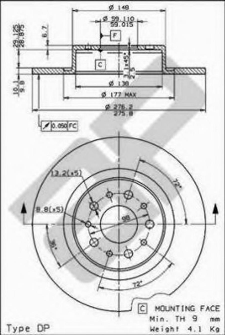 Metzger 15388V - Тормозной диск unicars.by