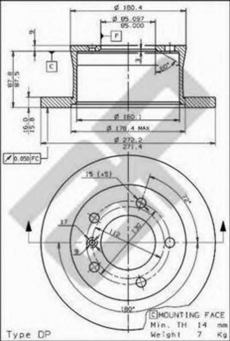 Metzger 15376 - Тормозной диск unicars.by