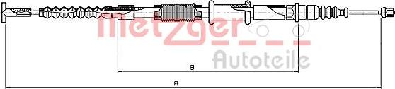 Metzger 1651.21 - Тросик, cтояночный тормоз unicars.by