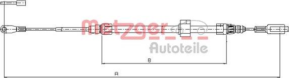 Metzger 10.9884 - Тросик, cтояночный тормоз unicars.by