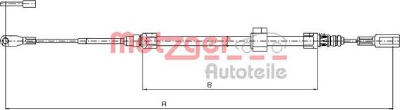 Metzger 10.9881 - Тросик, cтояночный тормоз unicars.by