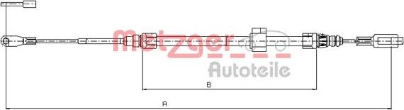 Metzger 10.9883 - Тросик, cтояночный тормоз unicars.by