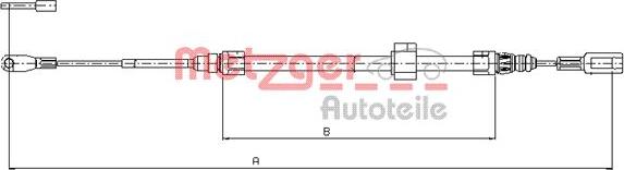 Metzger 10.9882 - Тросик, cтояночный тормоз unicars.by