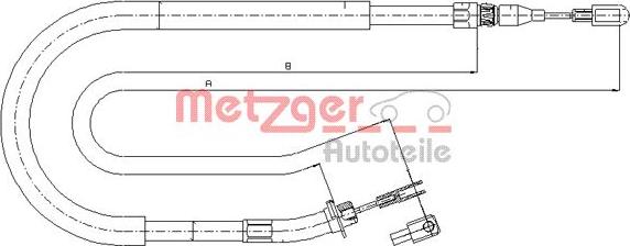 Metzger 10.9874 - Тросик, cтояночный тормоз unicars.by