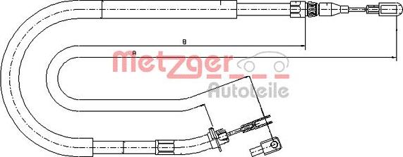 Metzger 10.9873 - Тросик, cтояночный тормоз unicars.by